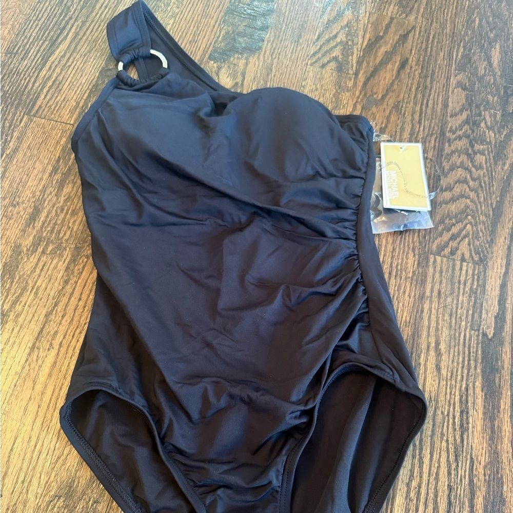 NWT MICHAEL Michael Kors
Embellished One-Shoulder Underwire One-Piece Swimsuit - Picture 6 of 8